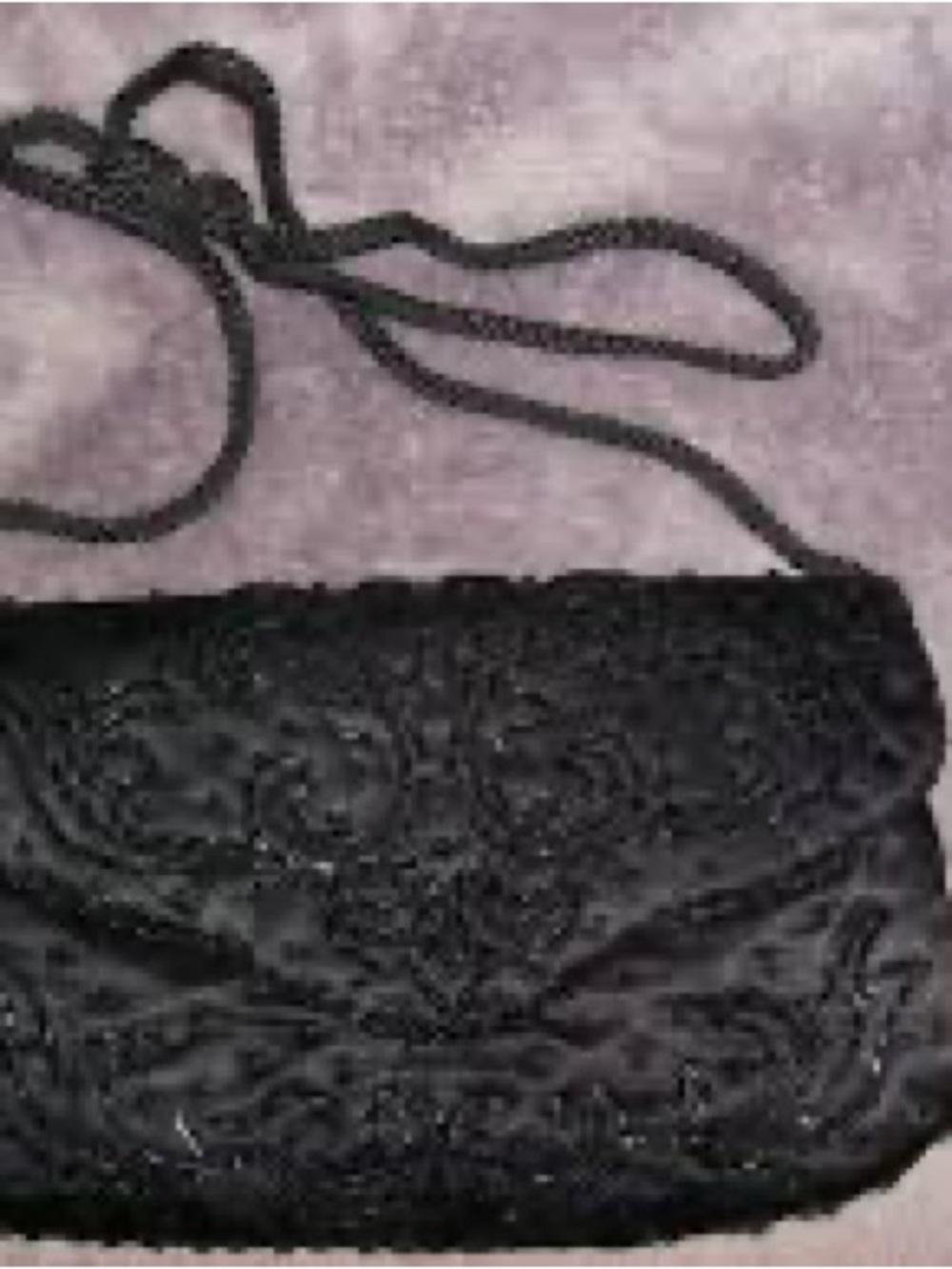 Embellished Black Beaded Evening Clutch